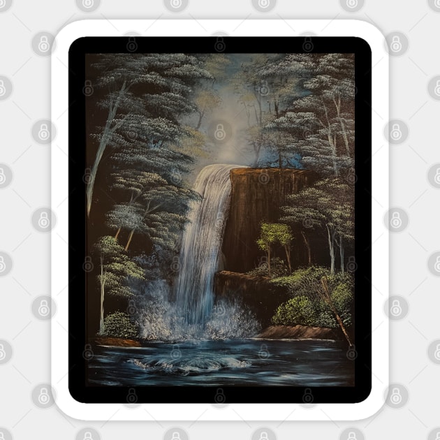 Graceful Waterfall Sticker by J&S mason